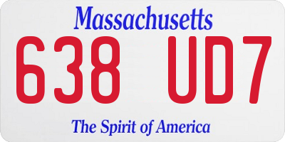 MA license plate 638UD7