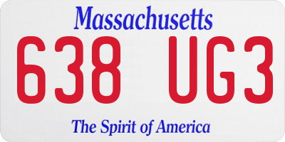 MA license plate 638UG3