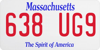 MA license plate 638UG9
