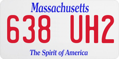 MA license plate 638UH2