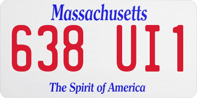 MA license plate 638UI1