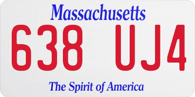MA license plate 638UJ4