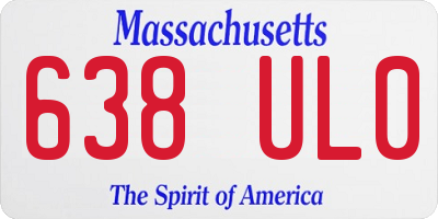 MA license plate 638UL0