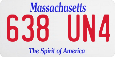 MA license plate 638UN4