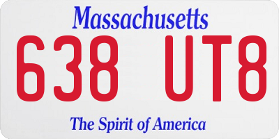 MA license plate 638UT8