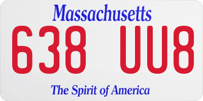 MA license plate 638UU8