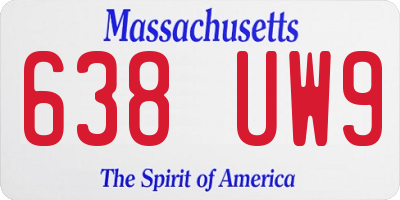 MA license plate 638UW9