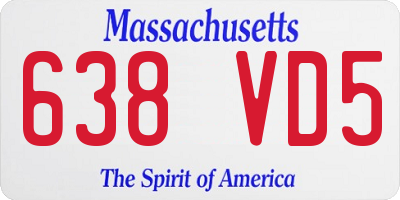 MA license plate 638VD5
