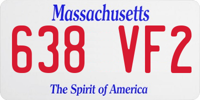 MA license plate 638VF2