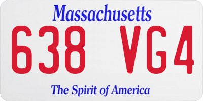 MA license plate 638VG4