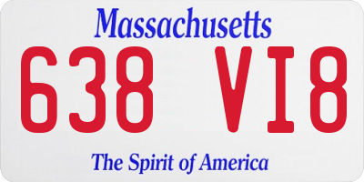MA license plate 638VI8