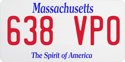 MA license plate 638VP0