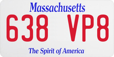 MA license plate 638VP8