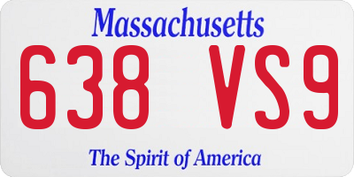 MA license plate 638VS9