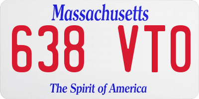 MA license plate 638VT0