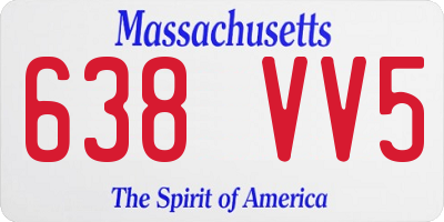 MA license plate 638VV5