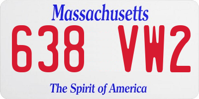 MA license plate 638VW2