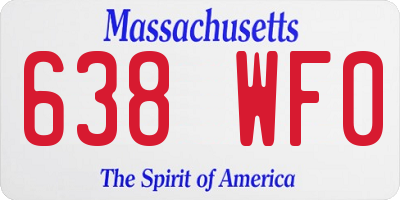 MA license plate 638WF0