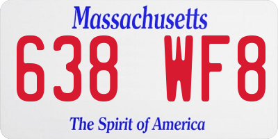 MA license plate 638WF8
