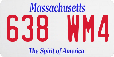 MA license plate 638WM4