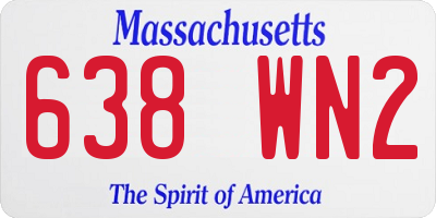 MA license plate 638WN2