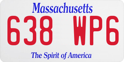 MA license plate 638WP6