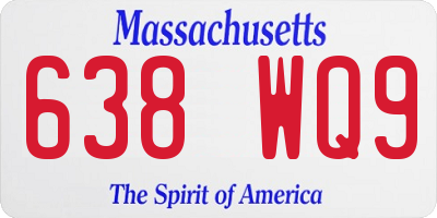 MA license plate 638WQ9