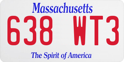 MA license plate 638WT3