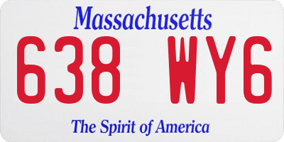 MA license plate 638WY6