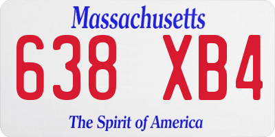 MA license plate 638XB4