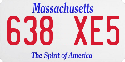 MA license plate 638XE5