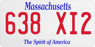 MA license plate 638XI2