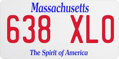 MA license plate 638XL0