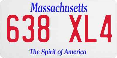 MA license plate 638XL4