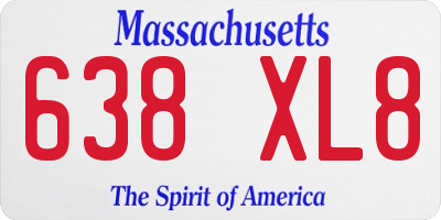MA license plate 638XL8