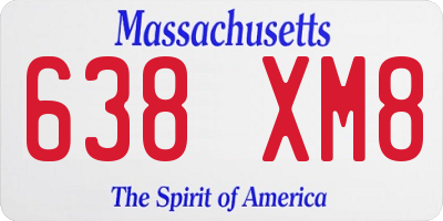 MA license plate 638XM8