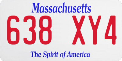 MA license plate 638XY4