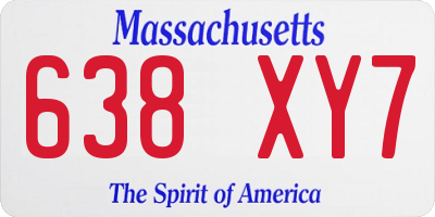 MA license plate 638XY7