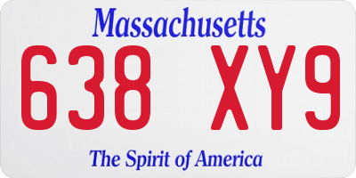 MA license plate 638XY9