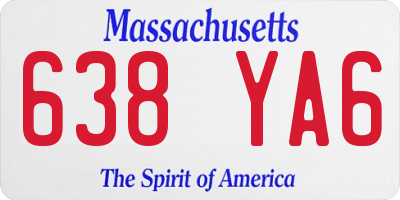 MA license plate 638YA6