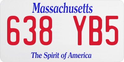 MA license plate 638YB5