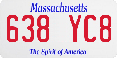 MA license plate 638YC8