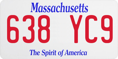 MA license plate 638YC9