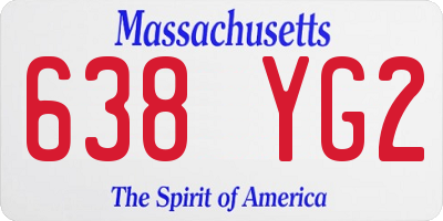 MA license plate 638YG2