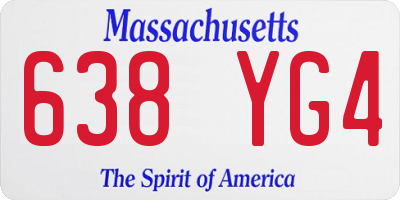 MA license plate 638YG4
