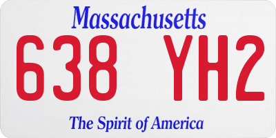 MA license plate 638YH2