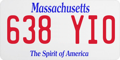 MA license plate 638YI0