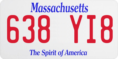 MA license plate 638YI8