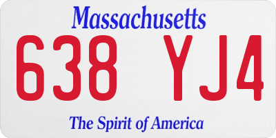 MA license plate 638YJ4