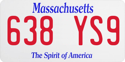 MA license plate 638YS9